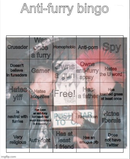 British punks | image tagged in anti-furry bingo | made w/ Imgflip meme maker