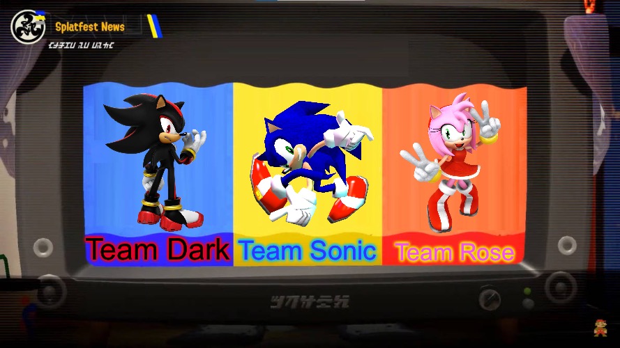 We need a Sonic themed splatfest like this (I would post this in msmg but I don't have the 10k points I need | Team Rose; Team Dark; Team Sonic | image tagged in splatoon 3 splatfest | made w/ Imgflip meme maker