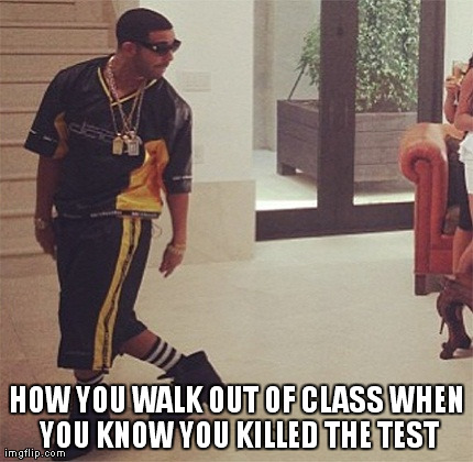 HOW YOU WALK OUT OF CLASS WHEN YOU KNOW YOU KILLED THE TEST | image tagged in test,school | made w/ Imgflip meme maker