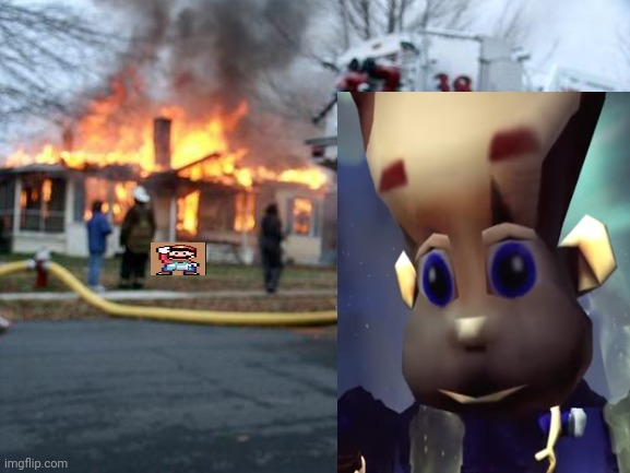 DISASTER JIMMY NUETRON | image tagged in memes,disaster girl | made w/ Imgflip meme maker