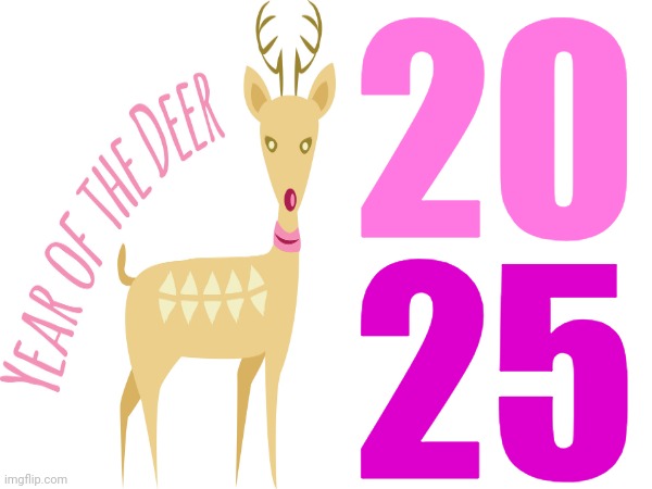 2025 Is The Year Of The Deer | 20; 25 | image tagged in year of the deer,2025,new year,memes,deer,good luck | made w/ Imgflip meme maker