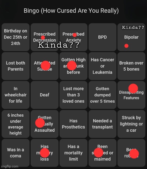 So silly. If you ask what I mean by kinda I'll  explain | Kinda?? Kinda?? | image tagged in how cursed are you bingo | made w/ Imgflip meme maker