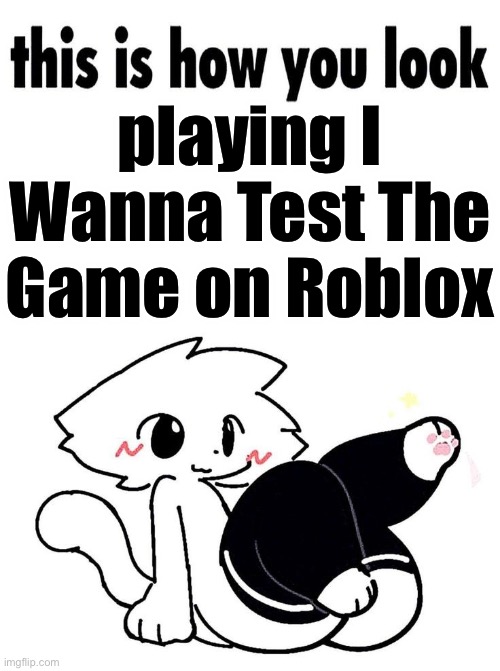 Bye chat, imma go play Roblox | playing I Wanna Test The Game on Roblox | image tagged in this is how you look saying 3 | made w/ Imgflip meme maker