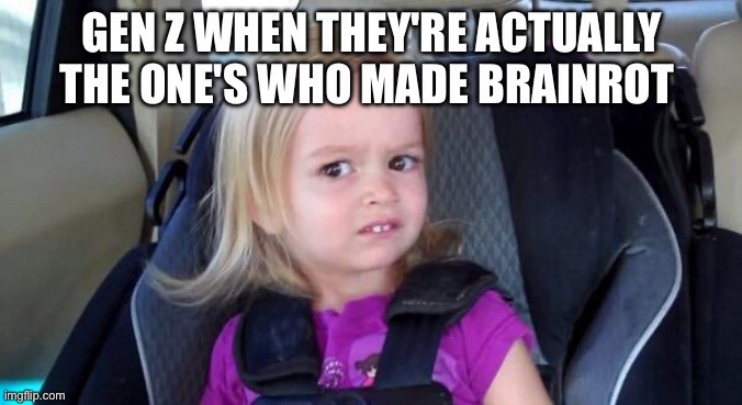 It's The parents Fault Not The children | GEN Z WHEN THEY'RE ACTUALLY THE ONE'S WHO MADE BRAINROT | image tagged in wtf girl,truth,memes,gen alpha,gen z,funny | made w/ Imgflip meme maker