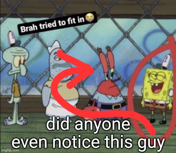 brah tried to fit in | did anyone even notice this guy | image tagged in brah tried to fit in | made w/ Imgflip meme maker