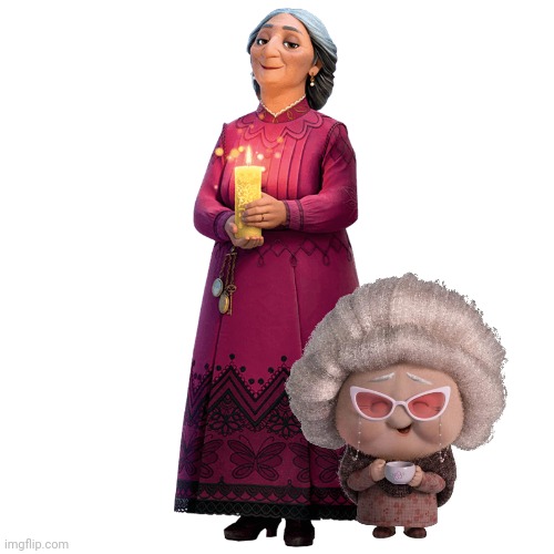 Alma Madrigal and Nostalgia | image tagged in abuela alma madrigal,nostalgia,inside out 2,inside out,encanto,elderly | made w/ Imgflip meme maker