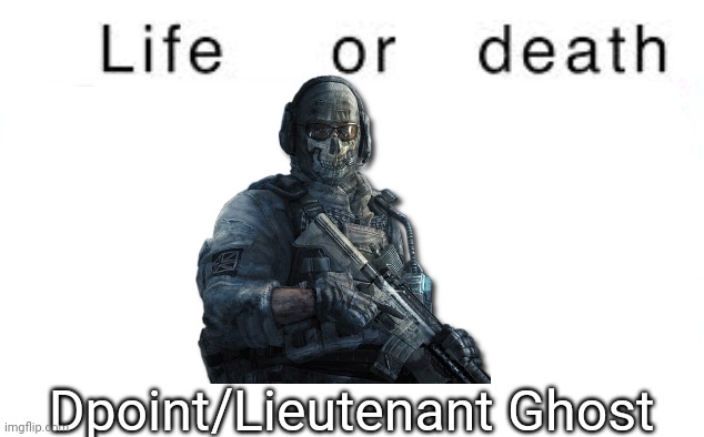 Life or death | Dpoint/Lieutenant Ghost | image tagged in life or death,msmg,memes | made w/ Imgflip meme maker