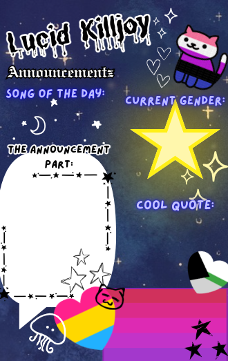 High Quality Lucid_killjoy's announcements Blank Meme Template