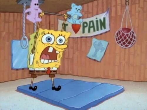 SpongeBob workout Blank Meme Template