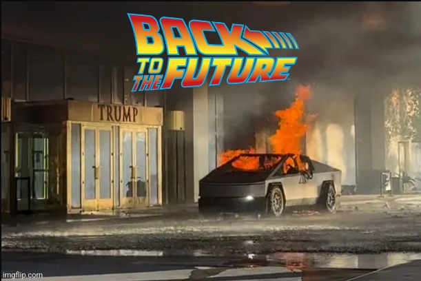 Back to the no future | image tagged in donald trump,elon musk | made w/ Imgflip meme maker