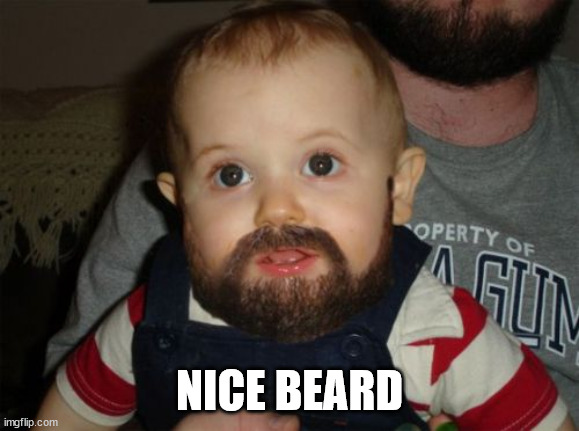 Beard Baby Meme | NICE BEARD | image tagged in memes,beard baby | made w/ Imgflip meme maker