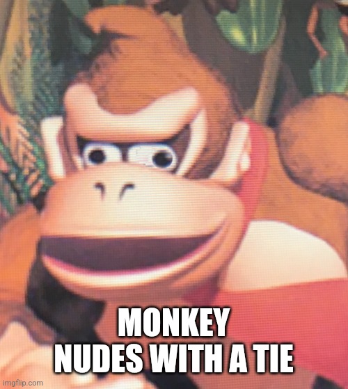 Donkey Kong | MONKEY NUDES WITH A TIE | image tagged in donkey kong | made w/ Imgflip meme maker