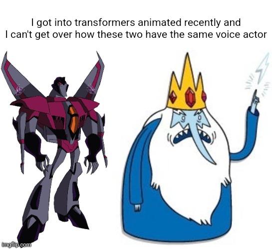 It bothers me so ficking much idk why | I got into transformers animated recently and I can't get over how these two have the same voice actor | made w/ Imgflip meme maker