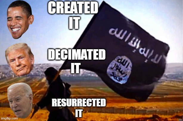 Three different "Leaders" | CREATED 
IT RESURRECTED IT DECIMATED IT | image tagged in isis meme | made w/ Imgflip meme maker