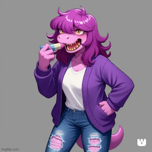 Susie eating chalk | image tagged in fire,ai generated | made w/ Imgflip meme maker