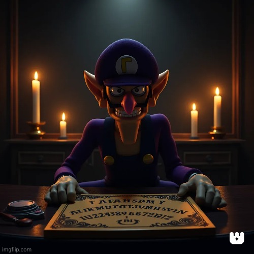 The walouija board | image tagged in ouija board,waluigi,wah,nintendo,demons | made w/ Imgflip meme maker