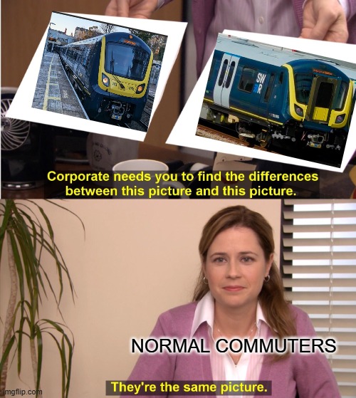 THEY ARE THE SAME TO MOST PEOPLE BUT THERE ARE SOME DIFFERENCES | NORMAL COMMUTERS | image tagged in memes,they're the same picture | made w/ Imgflip meme maker