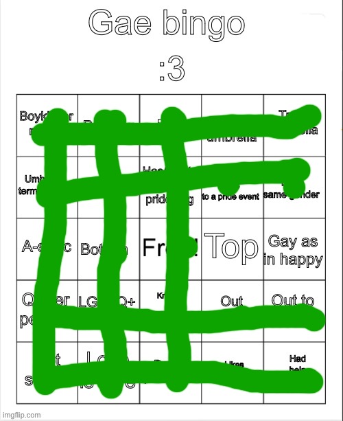Not gay as in happy but queer as in fvck you | image tagged in gae bingo | made w/ Imgflip meme maker
