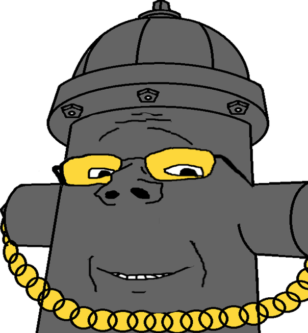 High Quality Grey fire hydrant soyjak Blank Meme Template