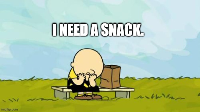 how my workday is going so far | I NEED A SNACK. | image tagged in depressed charlie brown | made w/ Imgflip meme maker