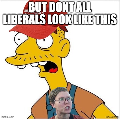 Some Kind Of MAGA Moron | BUT DONT ALL LIBERALS LOOK LIKE THIS | image tagged in some kind of maga moron | made w/ Imgflip meme maker