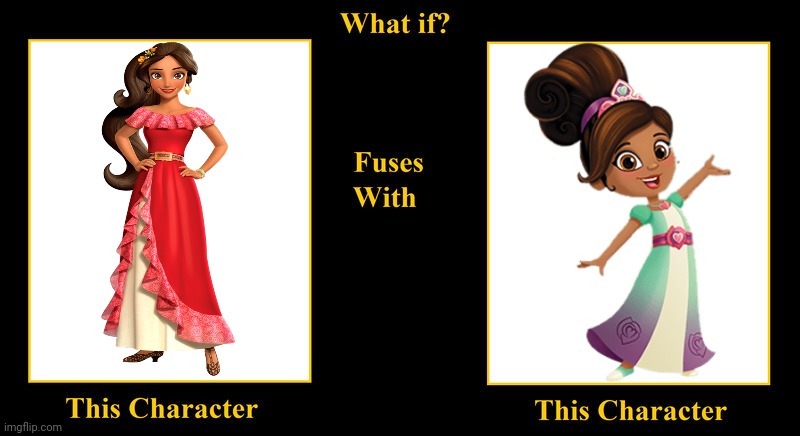 Elena Fuses With Nella | image tagged in what if fuses,elena of avalor,elena castillo flores,nella,nella the princess knight,princess | made w/ Imgflip meme maker