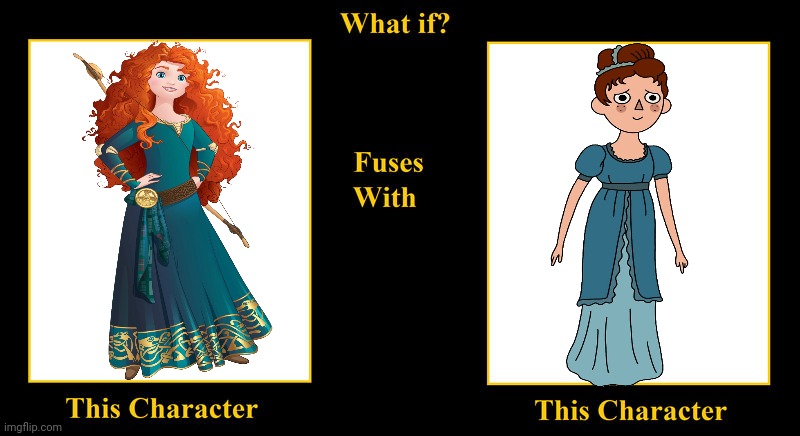 What if Merida Fuses With Beatrice | image tagged in what if fuses,merida,brave,disney princess,beatrice,over the garden wall | made w/ Imgflip meme maker