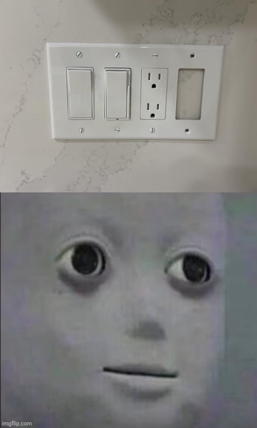 Oooop | image tagged in qhat,outlet,light switch,you had one job,memes,wall | made w/ Imgflip meme maker