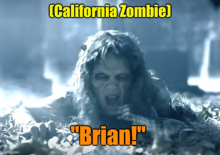 Zombie Taylor Swift | (California Zombie) "Brian!" | image tagged in zombie taylor swift | made w/ Imgflip meme maker