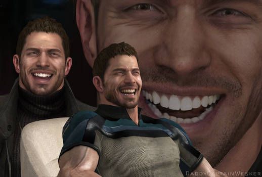 Chris Redfield laugh Blank Meme Template