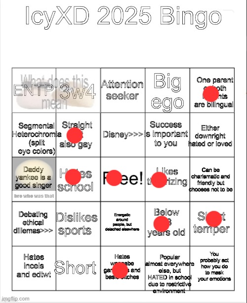 IcyXD 2025 Bingo | image tagged in icyxd 2025 bingo | made w/ Imgflip meme maker