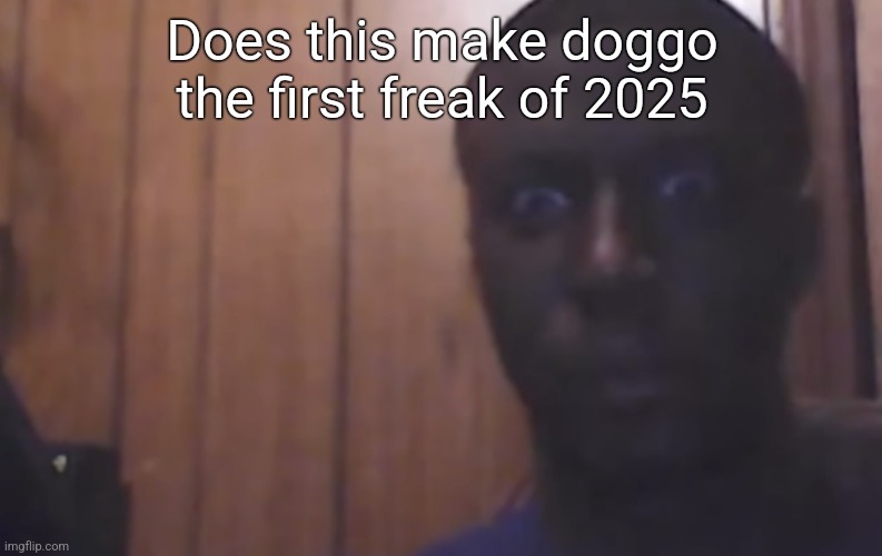 Omegle victim 4 | Does this make doggo the first freak of 2025 | image tagged in omegle victim 4 | made w/ Imgflip meme maker