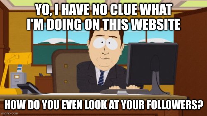 seriously, how? | YO, I HAVE NO CLUE WHAT I'M DOING ON THIS WEBSITE; HOW DO YOU EVEN LOOK AT YOUR FOLLOWERS? | image tagged in memes,aaaaand its gone | made w/ Imgflip meme maker