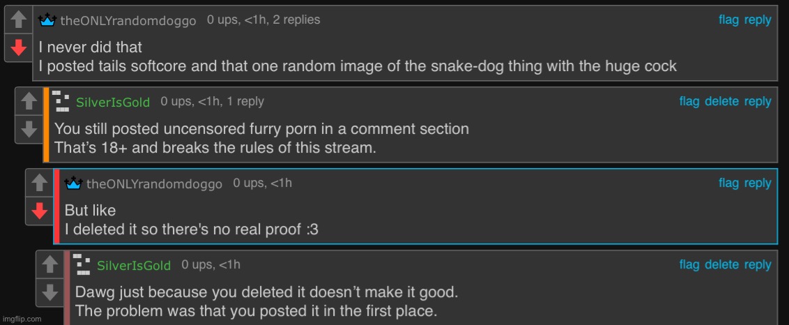 theONLYrandomdoggo admitting to breaking the rules of this stream | made w/ Imgflip meme maker