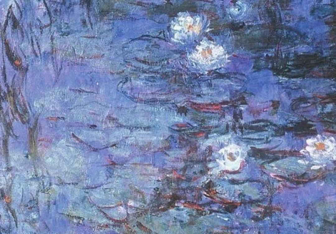 Purple Water Lilies. Claude Monet. Blank Meme Template