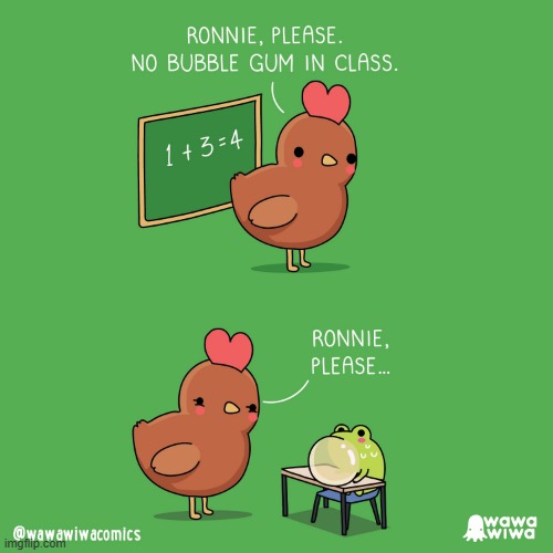 image tagged in chicken,hen,teacher,class,frog,bubblegum | made w/ Imgflip meme maker