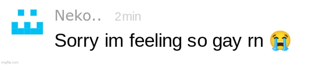 neko "sorry im feeling so gay rn" | image tagged in neko sorry im feeling so gay rn | made w/ Imgflip meme maker