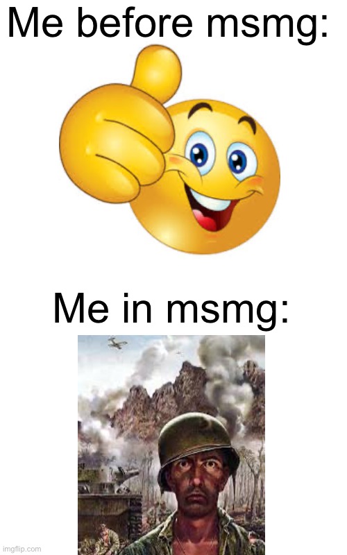 Msmg | Me before msmg:; Me in msmg: | image tagged in msmg | made w/ Imgflip meme maker