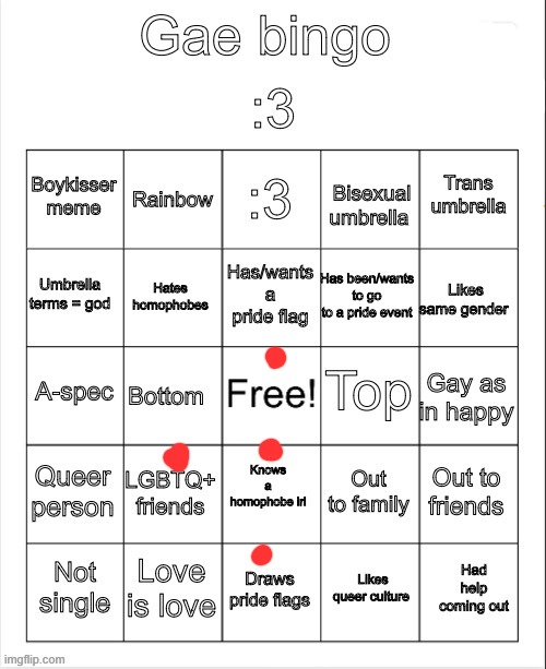 Gae bingo | image tagged in gae bingo | made w/ Imgflip meme maker