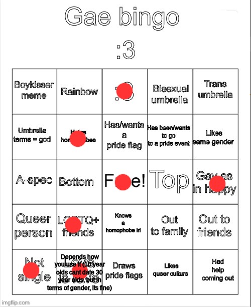 didn't get a bingo | Depends how you use it (10 year olds cant date 30 year olds, but in terms of gender, its fine) | image tagged in gae bingo | made w/ Imgflip meme maker