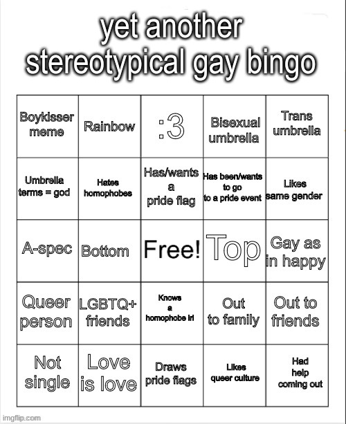 Gae bingo | yet another stereotypical gay bingo | image tagged in gae bingo | made w/ Imgflip meme maker