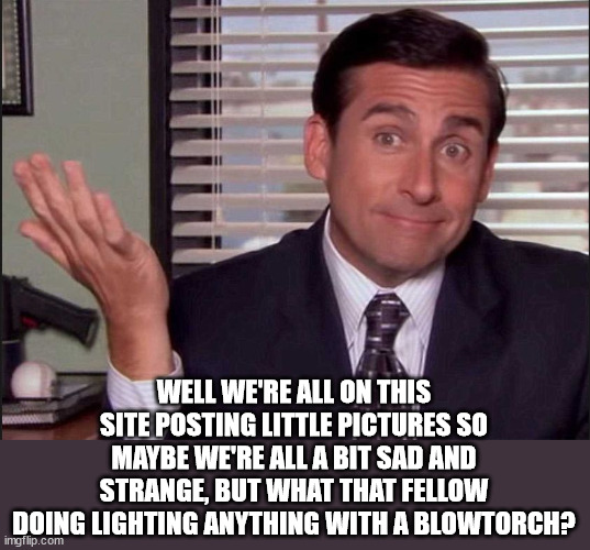 Michael Scott | WELL WE'RE ALL ON THIS SITE POSTING LITTLE PICTURES SO MAYBE WE'RE ALL A BIT SAD AND STRANGE, BUT WHAT THAT FELLOW DOING LIGHTING ANYTHING W | image tagged in michael scott | made w/ Imgflip meme maker