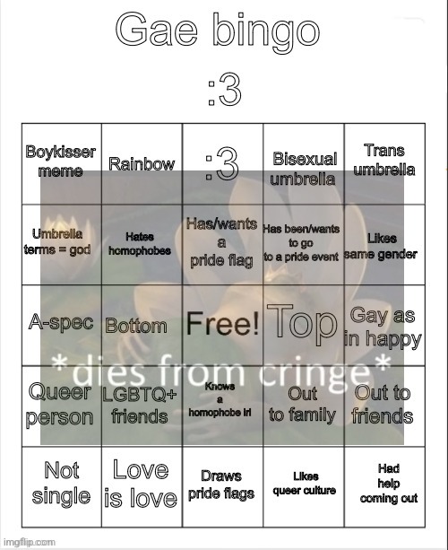 Gae bingo | image tagged in gae bingo | made w/ Imgflip meme maker