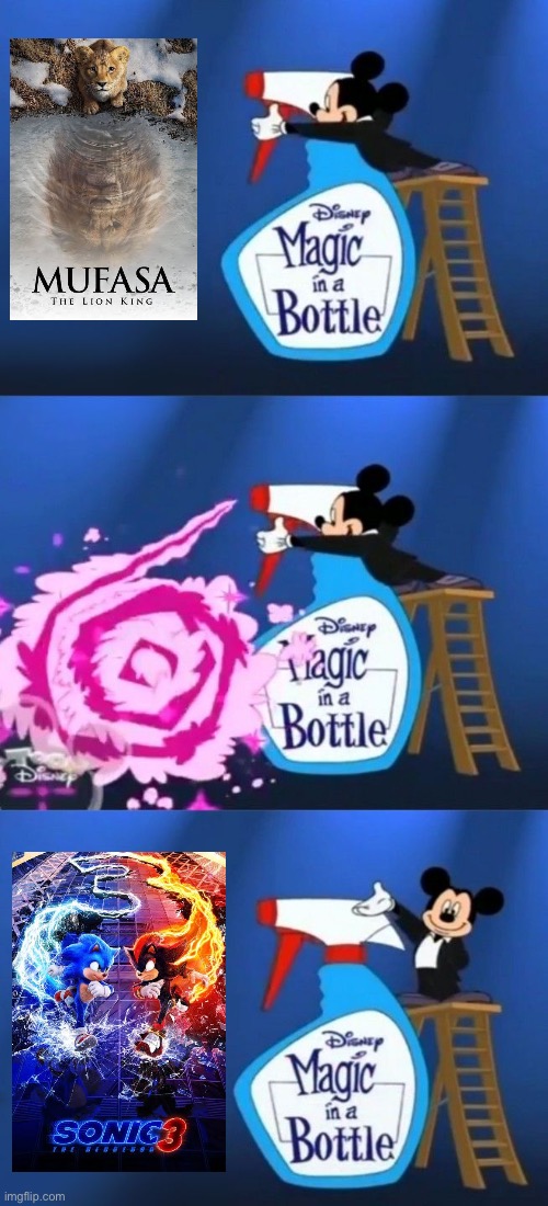 Revenge on Mufasa | image tagged in disney magic in a bottle template | made w/ Imgflip meme maker