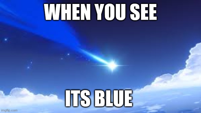 genshin wish | WHEN YOU SEE; ITS BLUE | image tagged in genshin wish | made w/ Imgflip meme maker