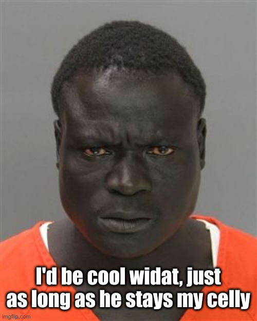 Misunderstood Prison Inmate | I'd be cool widat, just as long as he stays my celly | image tagged in misunderstood prison inmate | made w/ Imgflip meme maker