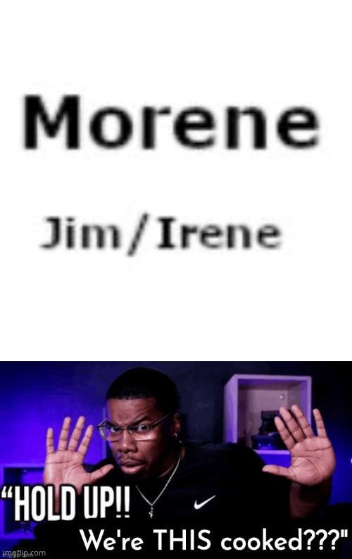 image tagged in hold up we're this cooked | made w/ Imgflip meme maker
