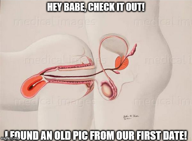 First Date | HEY BABE, CHECK IT OUT! I FOUND AN OLD PIC FROM OUR FIRST DATE! | image tagged in first date,old pics,hey babe | made w/ Imgflip meme maker