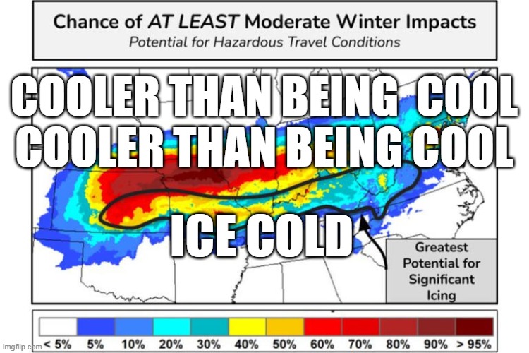 weather outkast | COOLER THAN BEING  COOL
COOLER THAN BEING COOL; ICE COLD | image tagged in snow | made w/ Imgflip meme maker