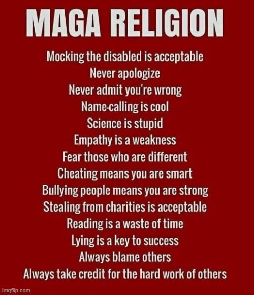 Maga Religion | image tagged in maga,donald trump | made w/ Imgflip meme maker